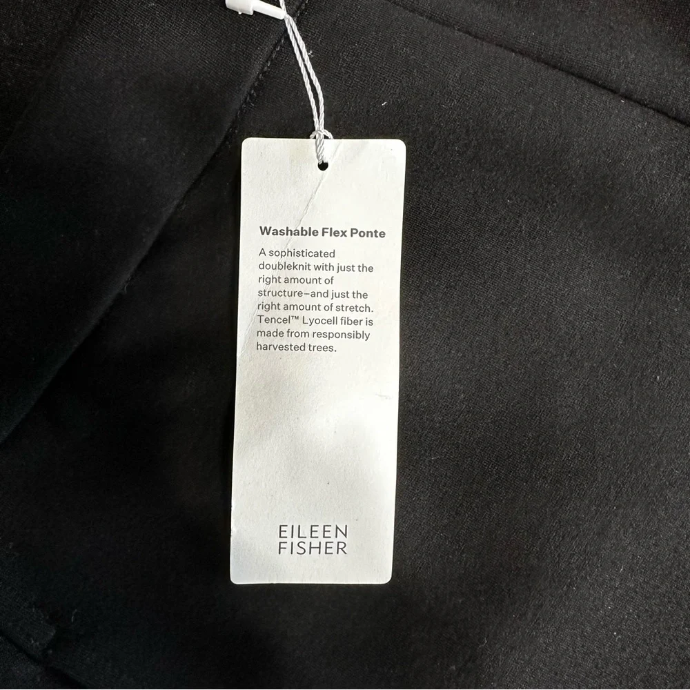 Eileen Fisher Dressy Flex Ponte  Black Lantern Ankle Pant SP NWT - Picture 9 of 9